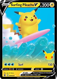 SWSH Celebrations: 008/025 - Surfing Pikachu V (UR)