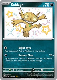 SV Paldean Fates: 184/091 - Sableye (SYR)