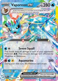SV Prismatic Evolutions: 023/131 - Vaporeon ex (DR)